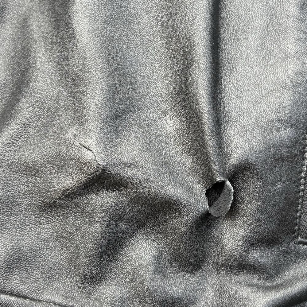 Wilsons Leather M. Julian Men’s Leather Jacket Size XL Black Zipper Front - READ - Picture 5 of 8